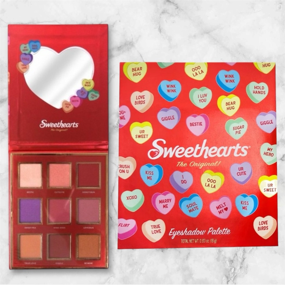 Sweethearts 9 color eyeshadow palette with matte and sparkle colors